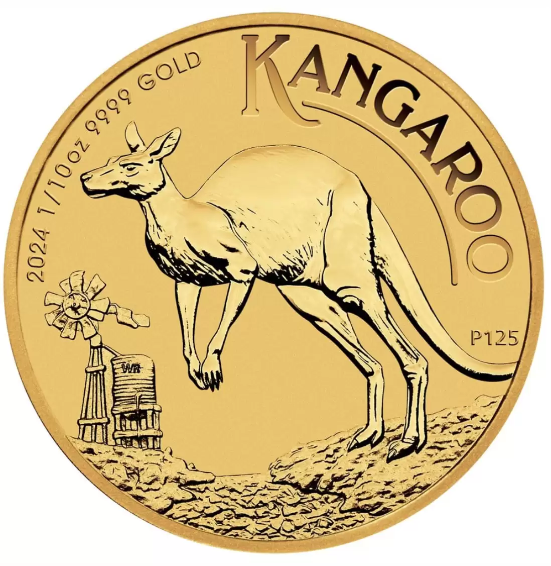 1/10oz Perth Mint Kangaroo 2024 Minted Coin Gold